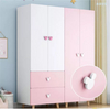 Grands meubles de rangement de haute qualité, armoires en bois de couleur rose pour chambre de bébé