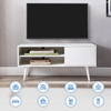 Meuble TV moderne et Simple, banc TV en bois, meuble de rangement moderne avec 2 tiroirs ouverts, étagères pour salon