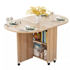 Table à manger mobile pliante avec roue multidirectionnelle Table de cuisine en bois armoire de rangement Portable Mesa Centro surélevé