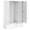 Raccords Armoire Armoires en bois 3 portes Chambre à coucher Armoire en bois pour enfants en blanc