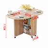 Table à manger mobile pliante avec roue multidirectionnelle Table de cuisine en bois armoire de rangement Portable Mesa Centro surélevé