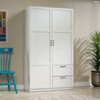 Sauder Grande armoire de rangement au fini blanc doux