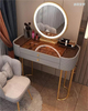 Ensemble Hollywood moderne en or, commode d'angle pour chambre à coucher, Table de maquillage, vente en gros avec miroir lumineux et chaise